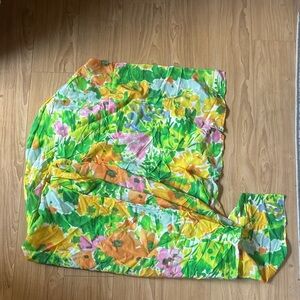 With Jean Green Yellow Floral Swim Sarong